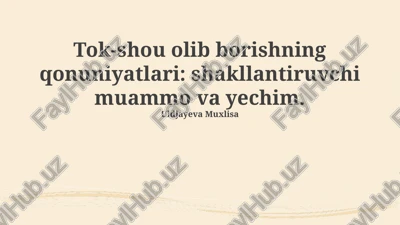 muzokaralar qonunlari: muammoni shakllantirish va yechim izlash — PPTX