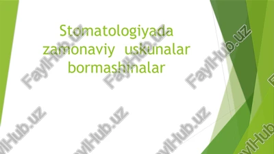 stomatologiyada zamonaviy uskunalar bor mashinalar — PPTX