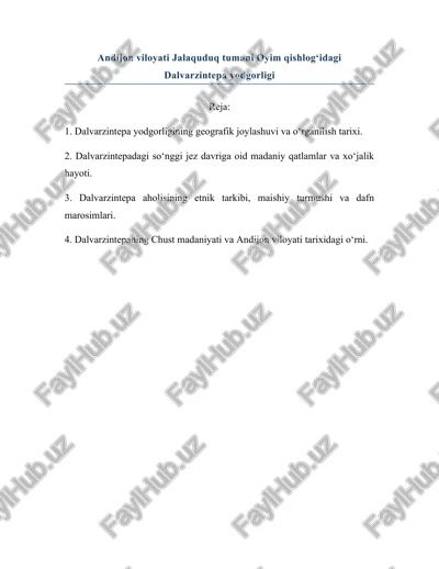 dalvarzintepa yodgorligi — DOCX