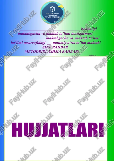 sinf rahbar metodbirlashma rahbari — DOC