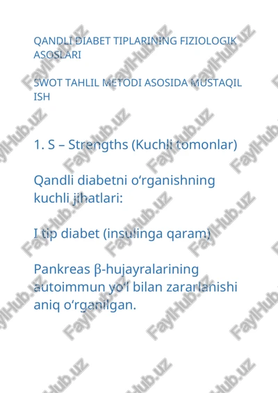 qandli diabet tiplarining fiziologik asoslari — DOCX