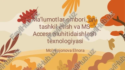 ma'lumotlar ombori va ms access — PDF