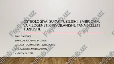 osteologiya. suyak tuzilishi — PPTX