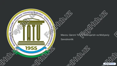 qarzni to'g'ri boshqarish va moliyaviy savodxonlik — PPTX