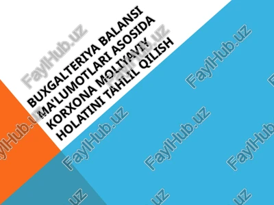 buxgalteriya balansi moliyaviy holatini tahlil qilish — PPTX