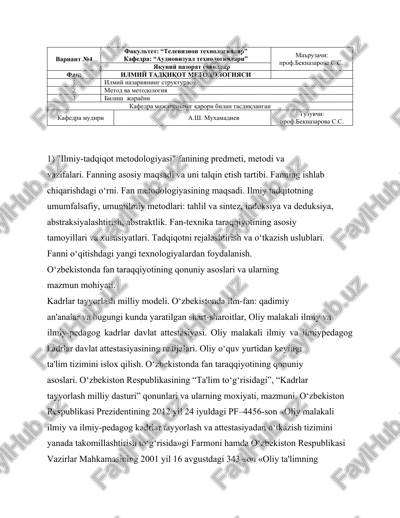 ilmiy-tadqiqot metodologiyasi — DOCX