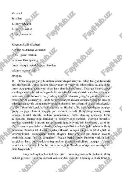 ilmiy tadqiqot metodologiyasi — DOCX