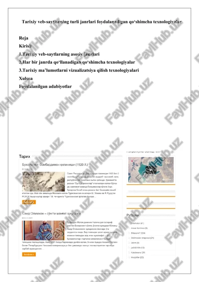 tarixiy veb-saytlar — DOCX
