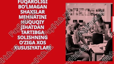 chet el fuqarolari va fuqaroligi bo‘lmagan shaxslar mehnatini huquqiy jihatdan tartibga solishning o‘ziga xos xususiyatlari — PPTX