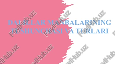 dalillar manbalarining tushunchasi va turlari — PPTX