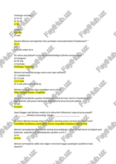 ijtimoiy tarmoqlar — DOCX