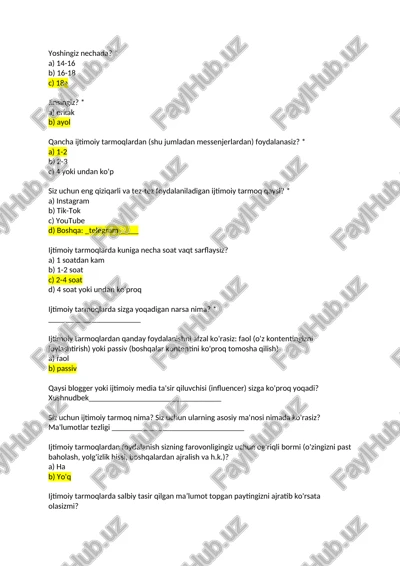 ijtimoiy tarmoqlar — DOCX