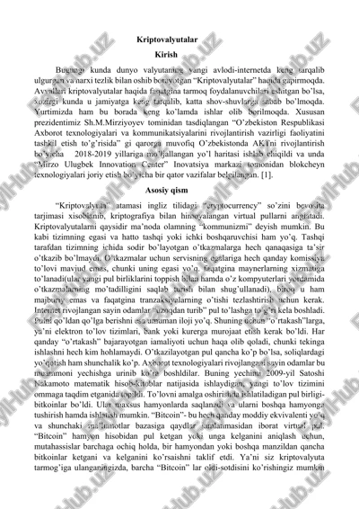 kriptovalyutalar — DOCX