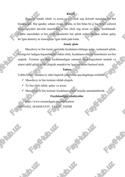 masofaviy ta'lim tizimi — DOCX