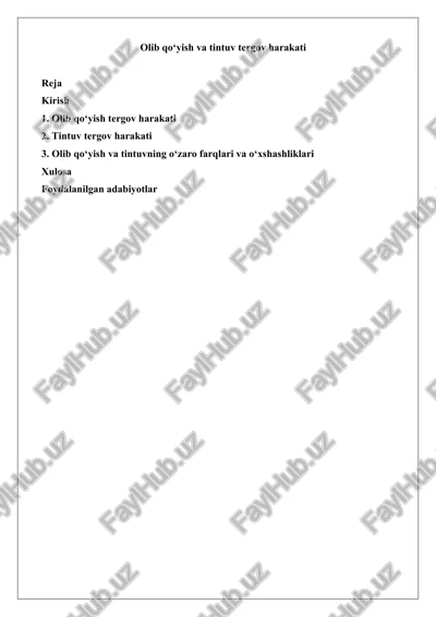 olib qo‘yish va tintuv tergov harakati — DOCX