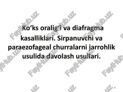 ko‘ks oralig‘i va diafragma kasalliklari — PDF