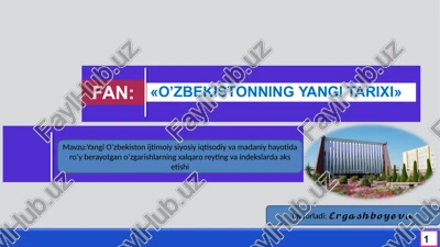 "o'zbekistonning yangi tarixi" — PPTX