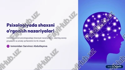 psixologiyada shaxsni o'rganish nazariyalari — PDF