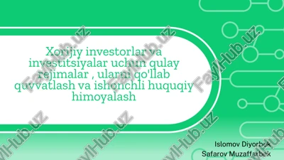 investitsiya siyosatining afzalliklari — PPTX