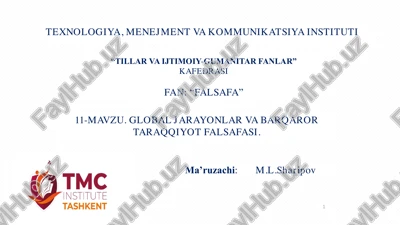 global jarayonlar va barqaror taraqqiyot falsafasi — PDF