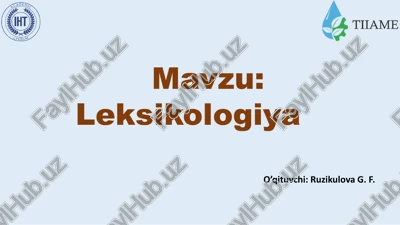 leksikologiya — PDF