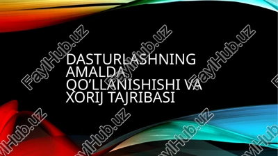 dasturlashning amaldagi qo'llanishi — PPTX