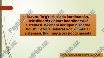 dekart koordinatalar sistemasi — PPTX