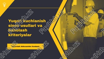 yuqori kuchlanish sinovlari — PPTX