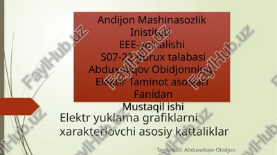 elektr yuklama grafiklari tushunchasi — PPTX