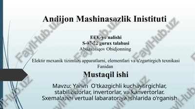 yarim o'tkazgichli kuchaytirgichlar — PPTX