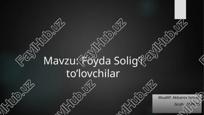 foyda solig’i — PPTX