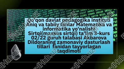pythonda sinflar va obyektlar — PPTX