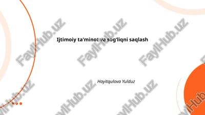 tibbiy sug'urta va ijtimoiy ta'minot tizimi — PPTX