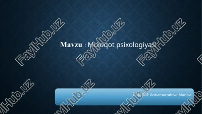 muloqot psixologiyasi — PPTX