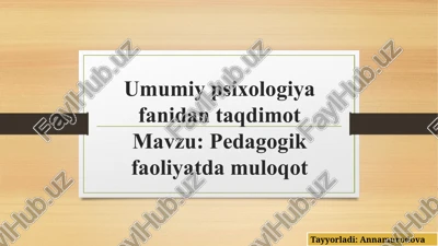 umumiy psixologiya fanidan taqdimot — PPTX