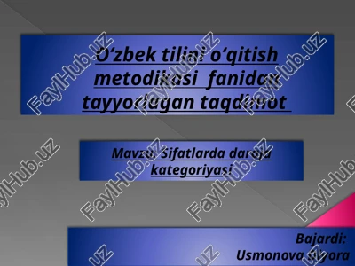 sifatlarda daraja kategoriyasi — PPTX