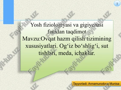 ovqat hazm qilish tizimi — PPTX