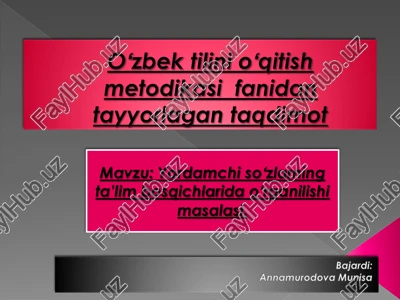 yordamchi so‘zlarning o‘rgatilishi — PDF