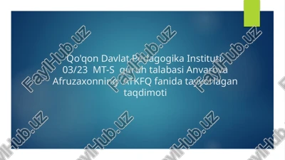 elektron jadval protsessorlari — PPTX