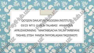 maktabgacha ta'lim nazariyasi — PPTX