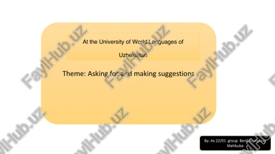 asking for and making suggestions — PDF