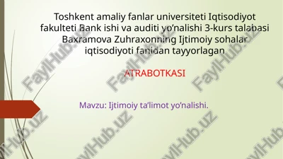 ijtimoiy ta'limot yo'nalishi — PPTX