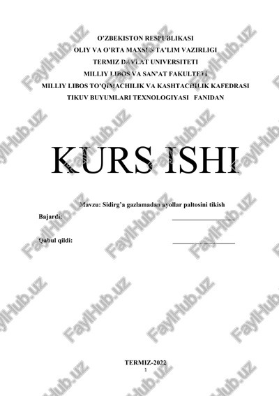 sidirg’a gazlamadan ayollar paltosini tikish — DOCX