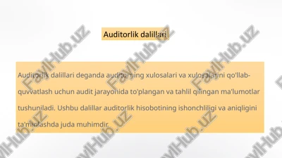 auditorlik dalillari — PPTX