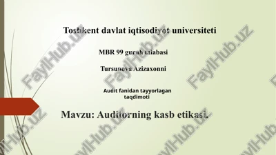auditorning kasb etikasi — PPTX