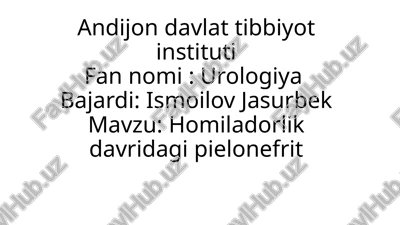 homiladorlik davridagi pielonefrit — PPTX
