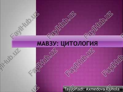 tsitologiya — PPT