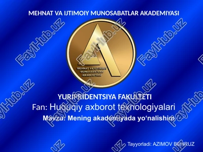 huquqiy axborot texnologiyalari kitobi — PPTX