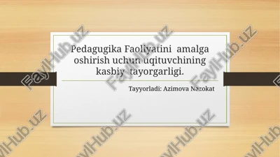 kasbiy tayyorgarlik — PPTX