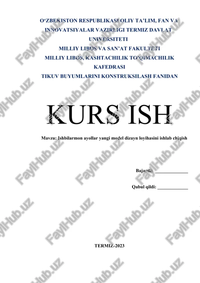 ishbilarmon ayollar yangi model dizayn loyihasini ishlab chiqis — DOCX